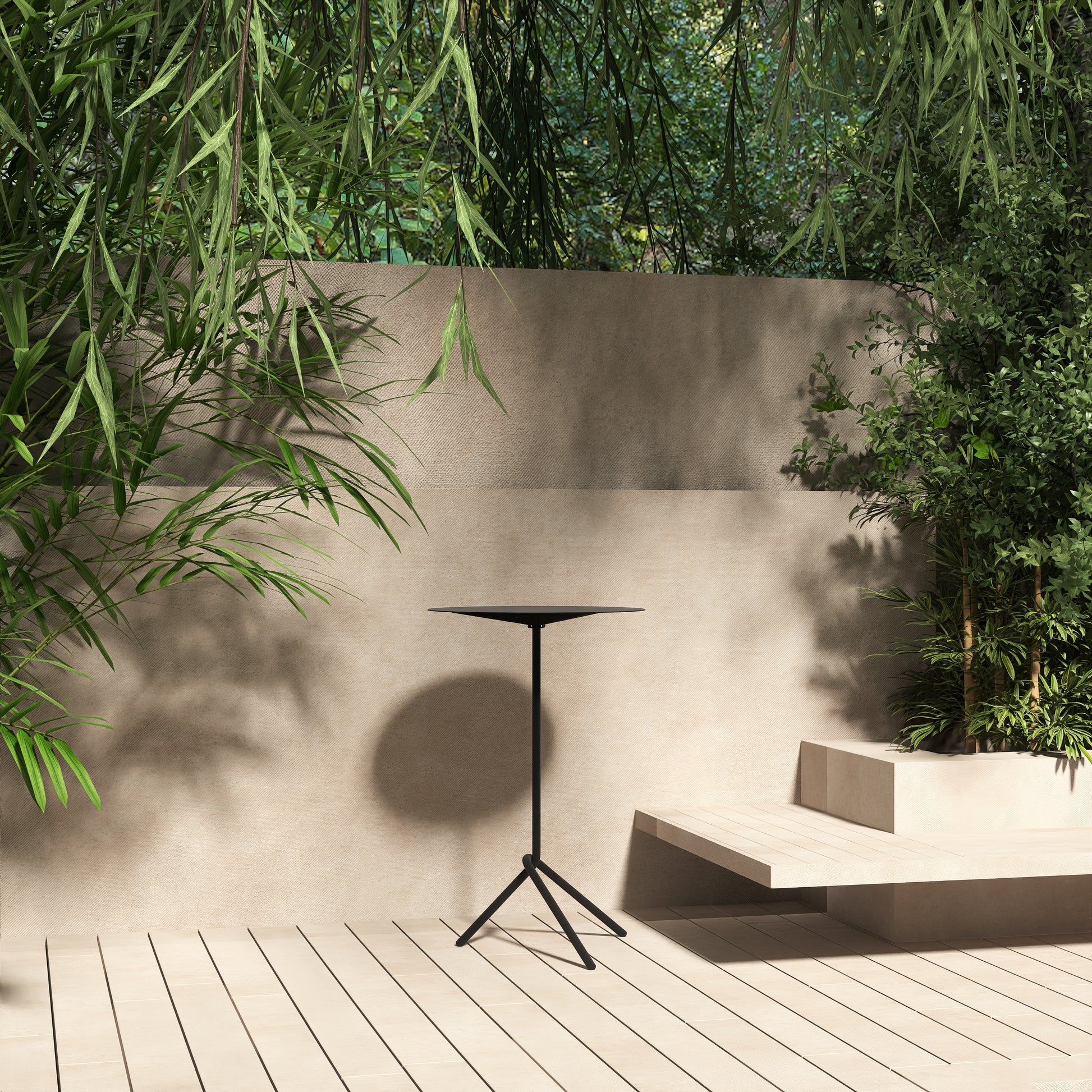 Masa metalica autoportanta, model LIBELULA, cu design minimalist, potrivita pentru interior si exterior, usor de montat si relocat