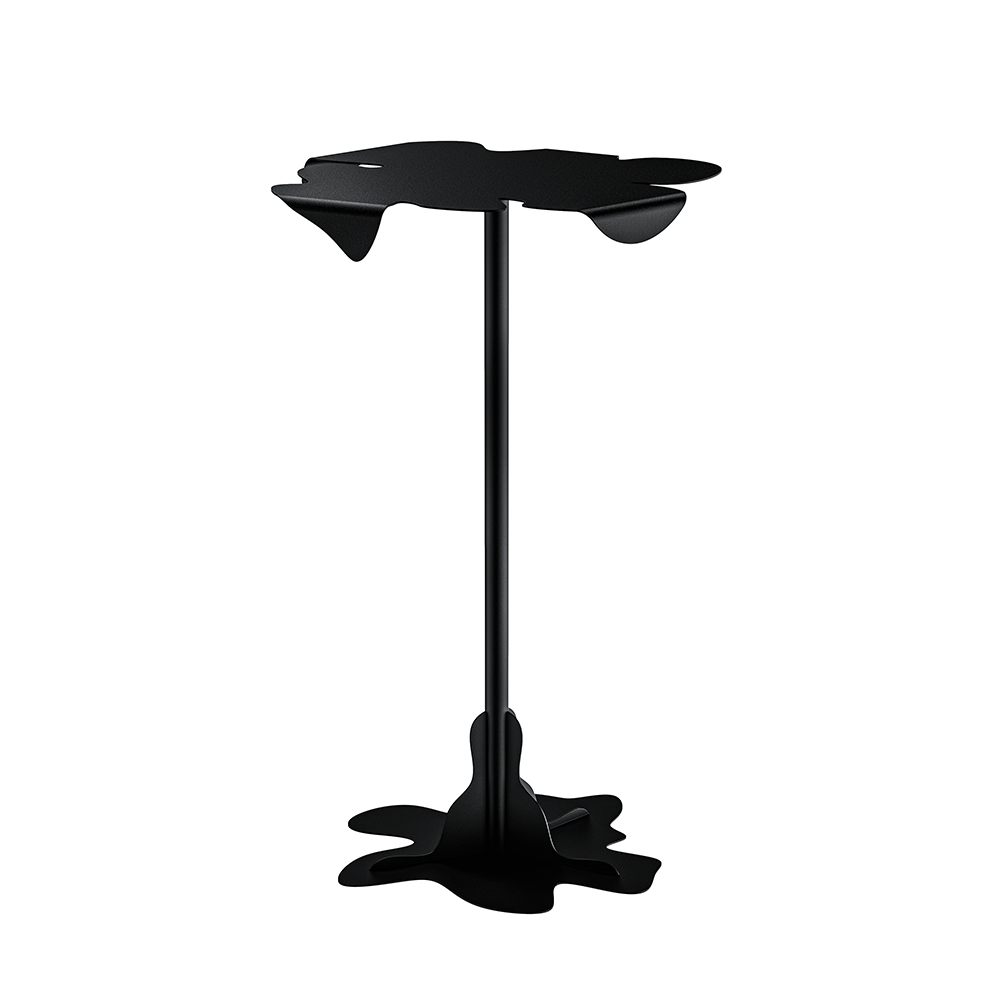 Masa metalica autoportanta, model ROUA, cu design fluid inspirat din miscare apei, potrivita pentru interior si exterior, durabila si rezistenta