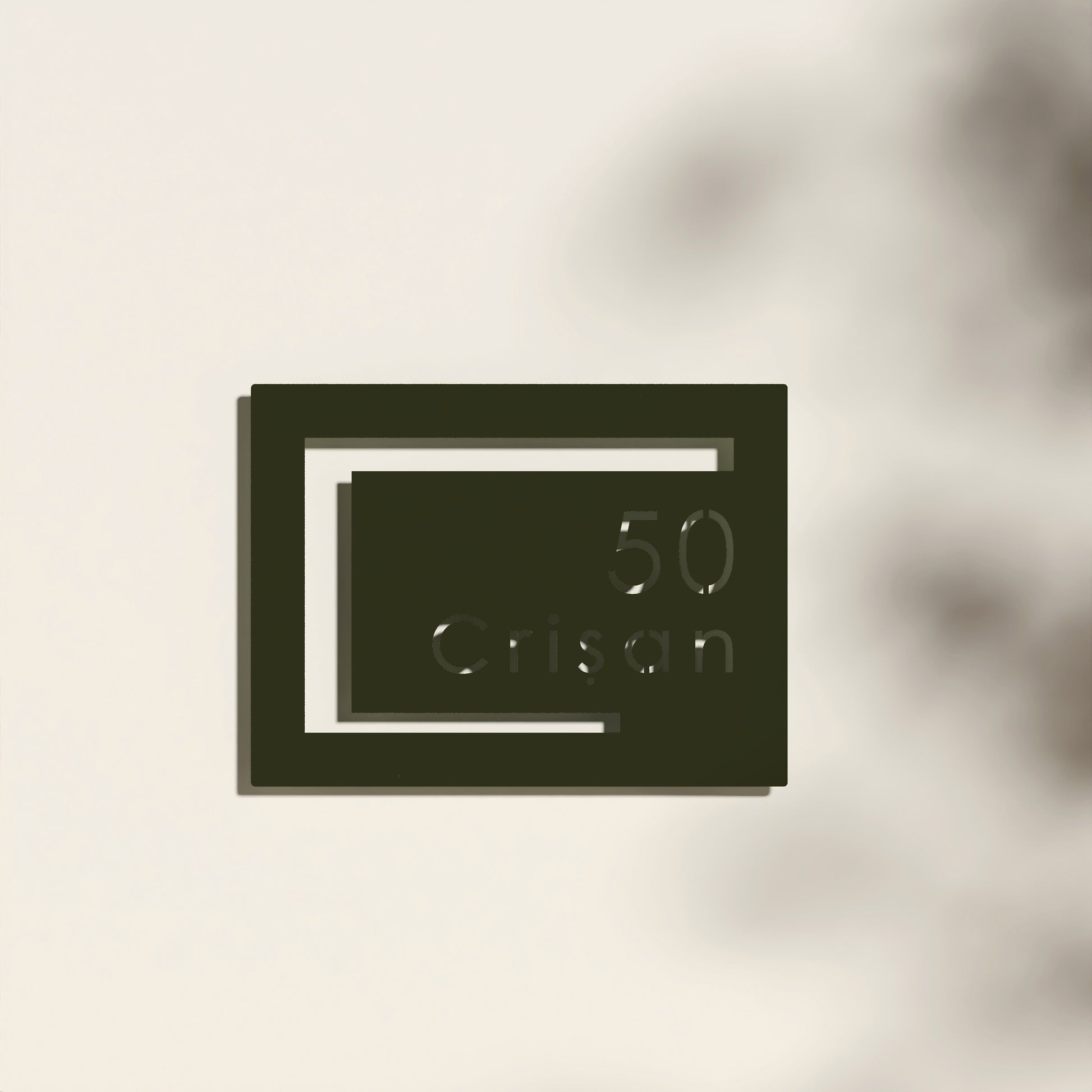 Numar casa N96 din otel vopsit electrostatic, montat pe fatada, cu font clar si design modern