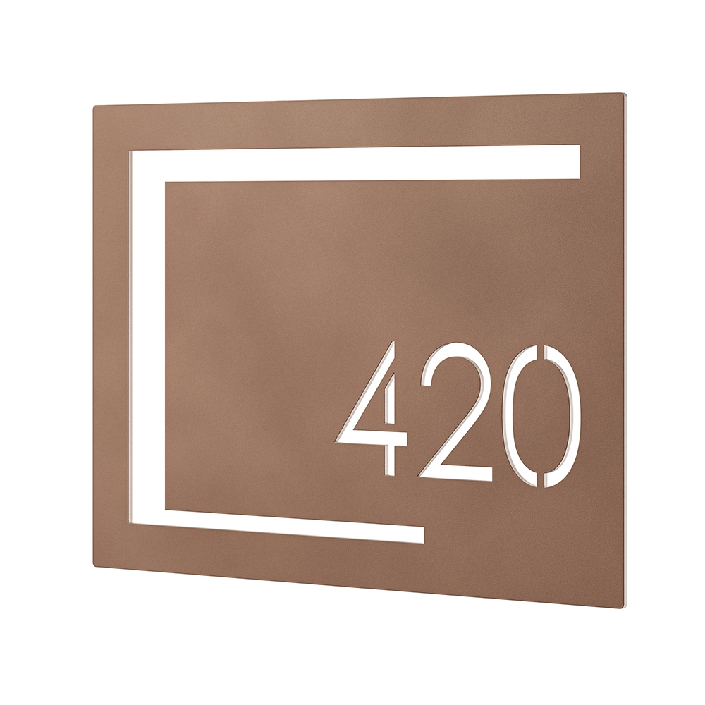 Numar casa N96 din otel vopsit electrostatic, montat pe fatada, cu font clar si design modern