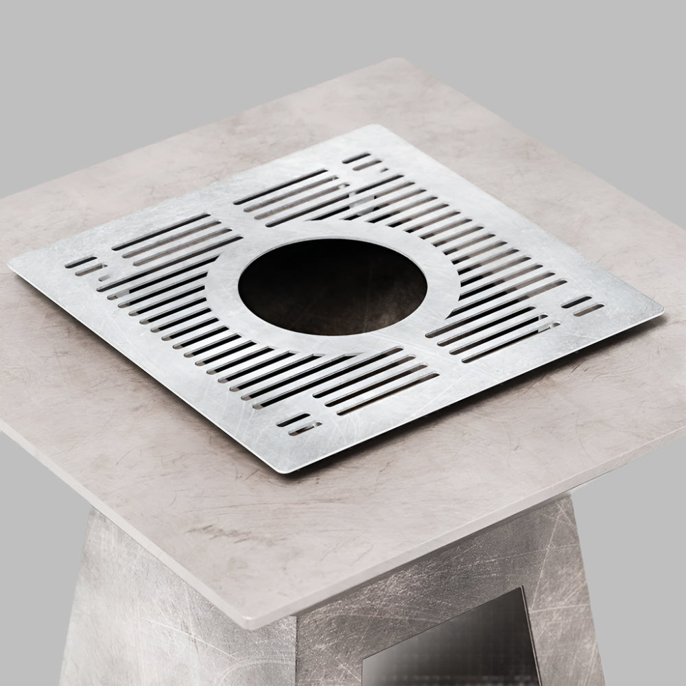 Plita din inox pentru gratarul FOC SI PARA, ideala pentru preparate la ceaun, mici si carne, cu distributie eficienta a caldurii