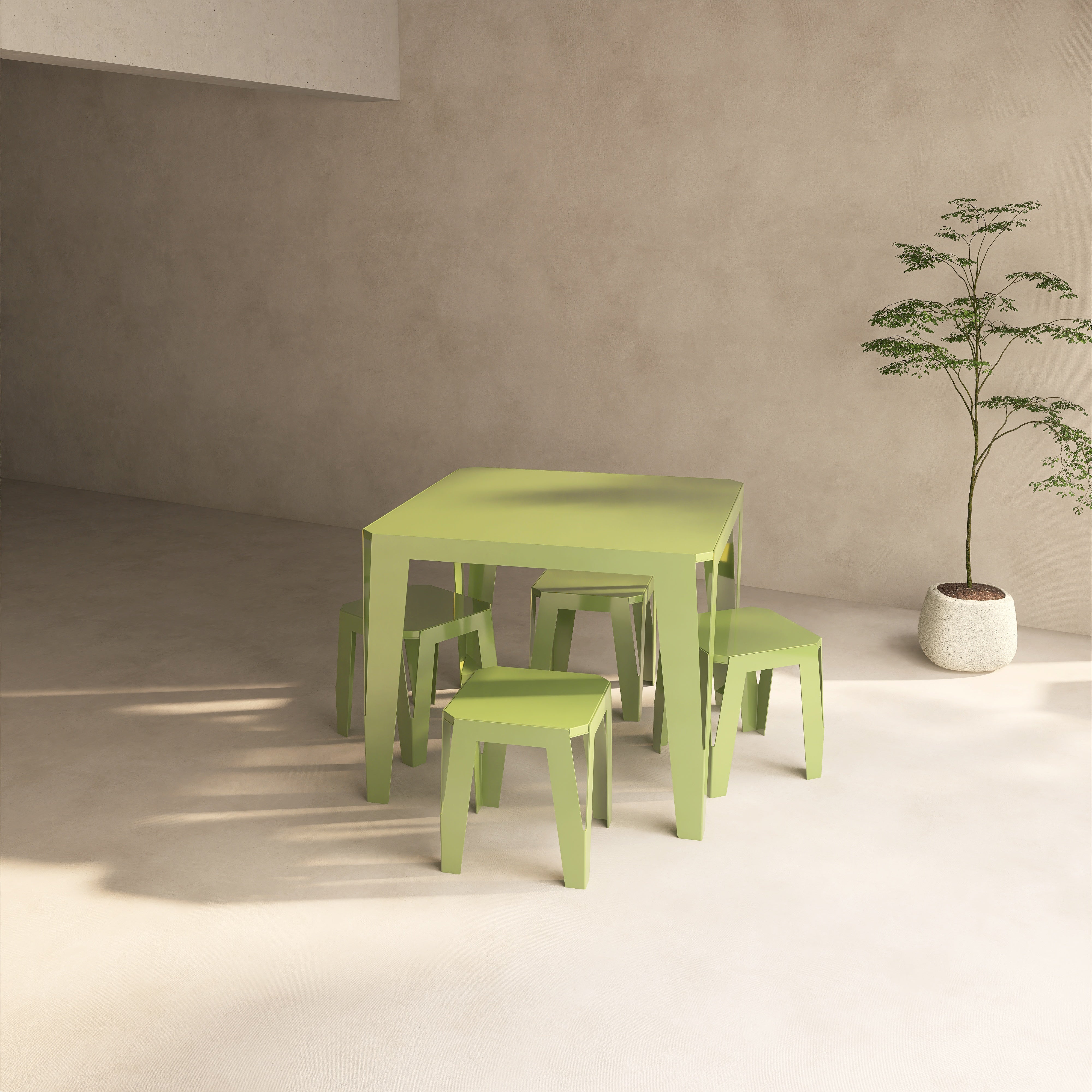 Set de dining SPIC 4 cu masa patrata si patru scaune, ideal pentru terasa sau gradina