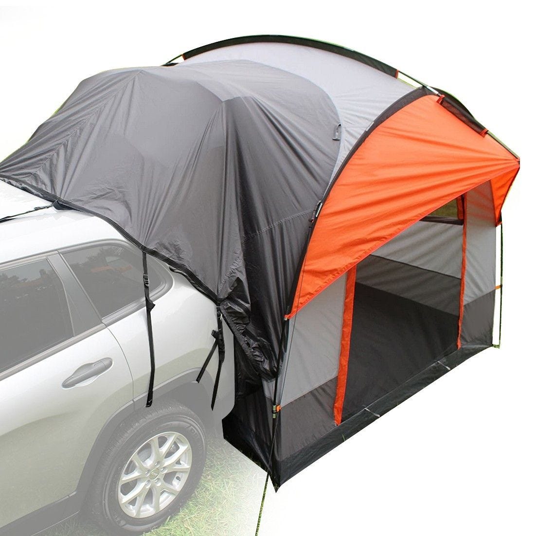 Cort auto spate 1-2 persoane Vanit ME64, portocaliu, montaj rapid, rezistent la UV si apa, ideal pentru camping si hayon

