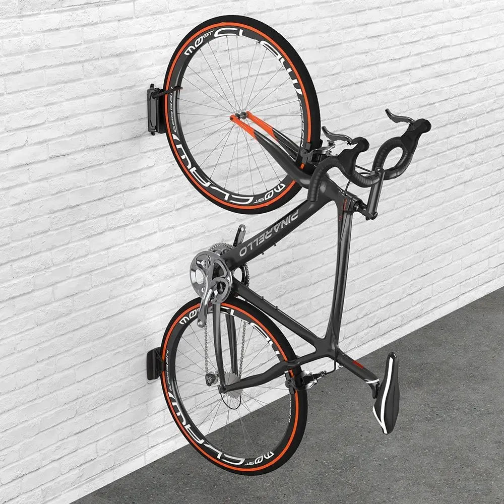 Suport de perete Tourtecs FH1 pentru bicicleta, vertical si pivotant, negru, ideal pentru garaj sau spatii mici