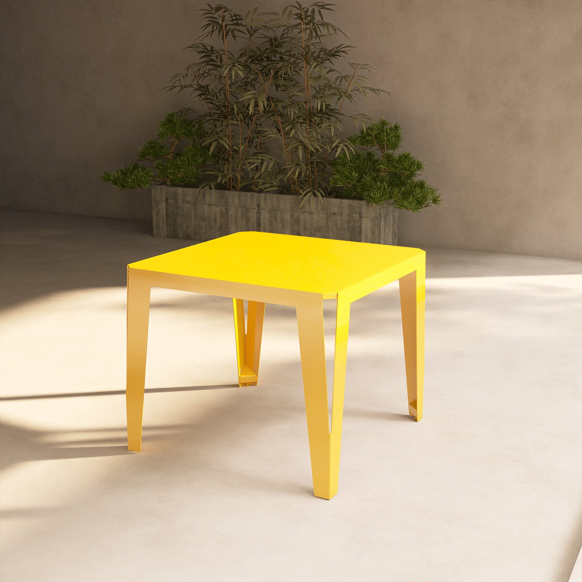 Masa metalica SPIC 4, robusta si eleganta, cu design modern si culori vibrante, ideala pentru terasa, gradina sau balcon.