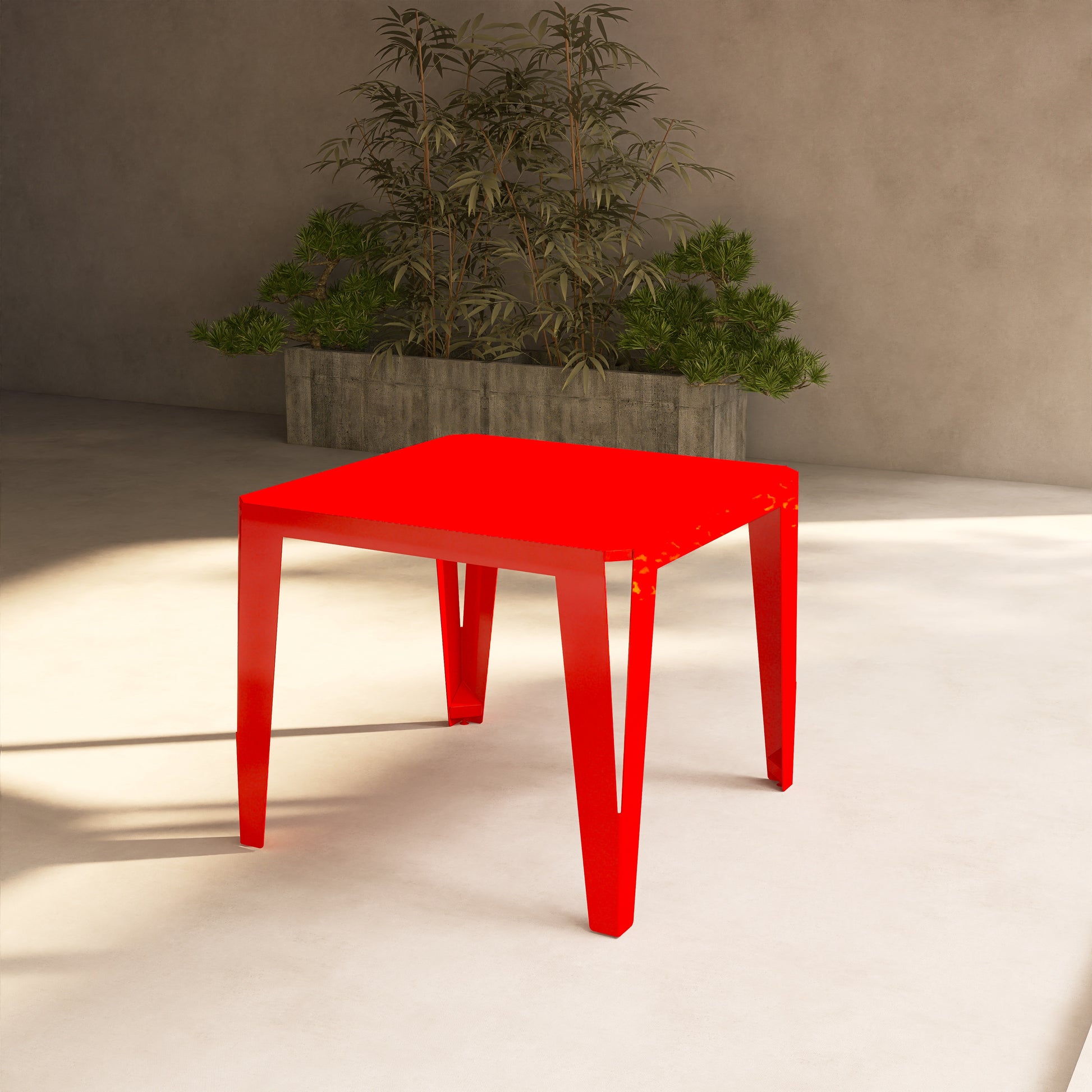 Masa metalica SPIC 4, robusta si eleganta, cu design modern si culori vibrante, ideala pentru terasa, gradina sau balcon.