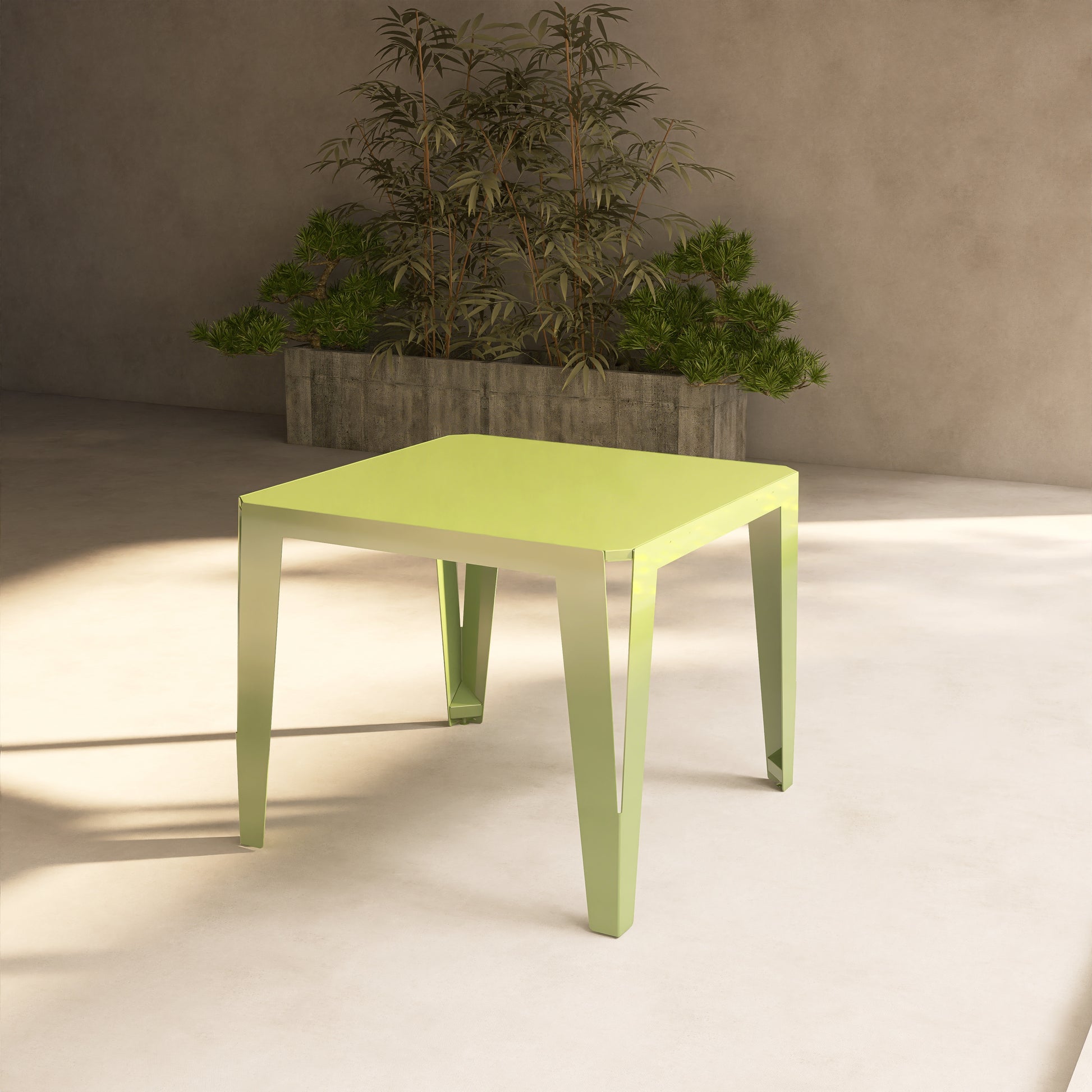 Masa metalica SPIC 4, robusta si eleganta, cu design modern si culori vibrante, ideala pentru terasa, gradina sau balcon.