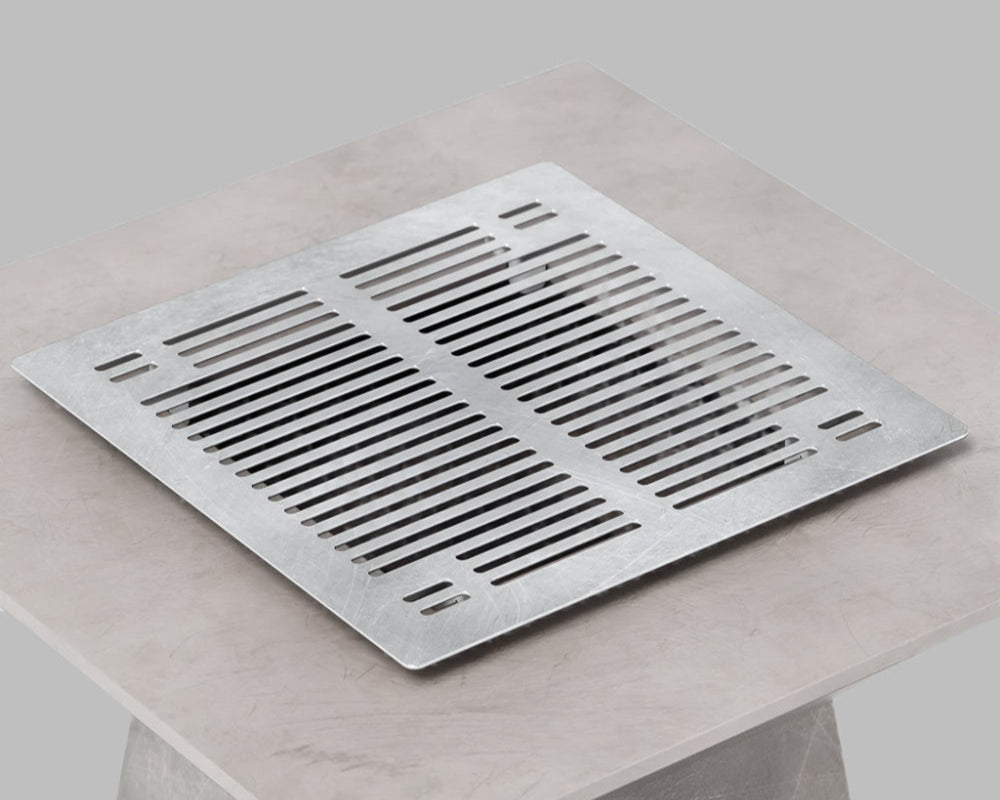 Plita din inox pentru gratar FOC SI PARA, ideala pentru mici si carne, cu distributie uniforma a caldurii si suprafata usor de curatat